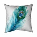 Fondo 26 x 26 in. Long Peacock Feather-Double Sided Print Indoor Pillow FO2794751